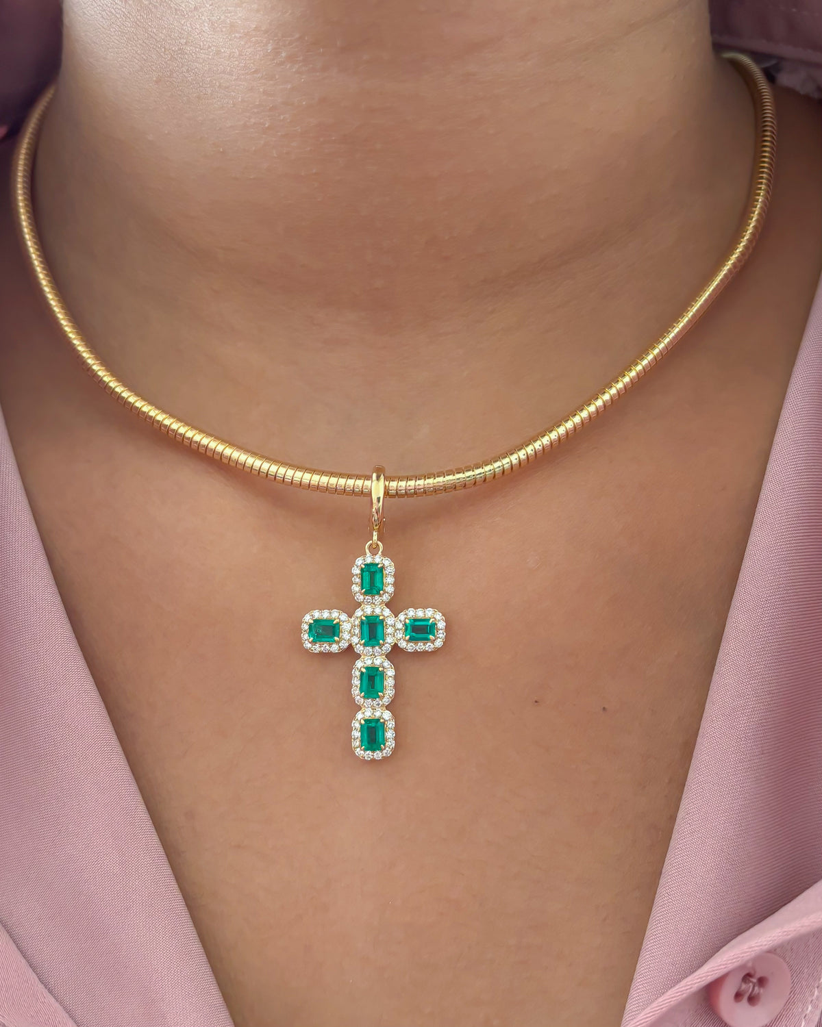 JPPD-1841/14407 Emerald Diamond Pendant | 18K