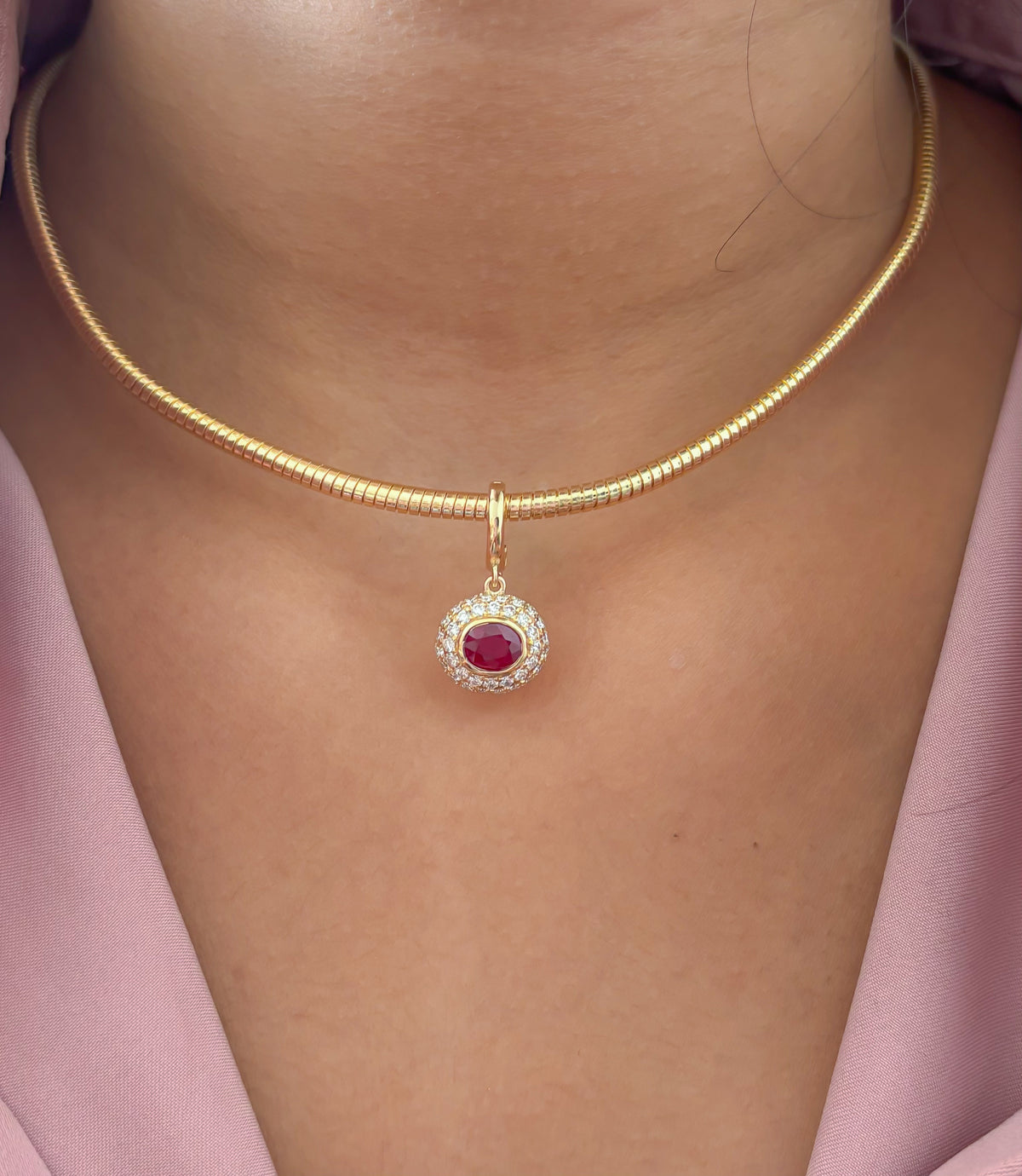 JPPD-1842/14408 Ruby Diamond Pendant | 18K