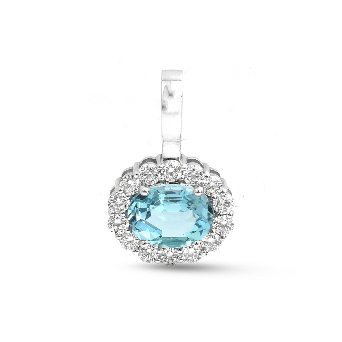 JPPD-1850/14423 Diamond Aquamarine Pendant | 14K
