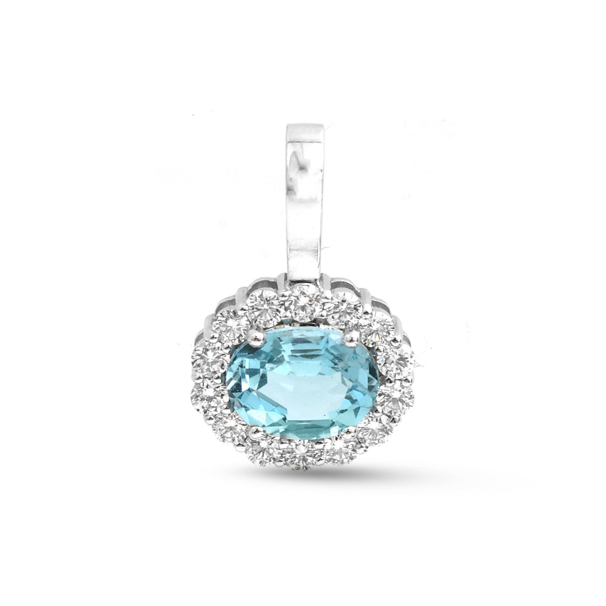 JPPD-1850/14423 Diamond Aquamarine Pendant | 14K