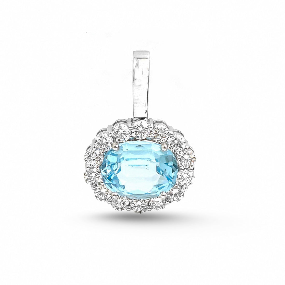 JPPD-1853/14426 Diamond Aquamarine Pendant | 14K