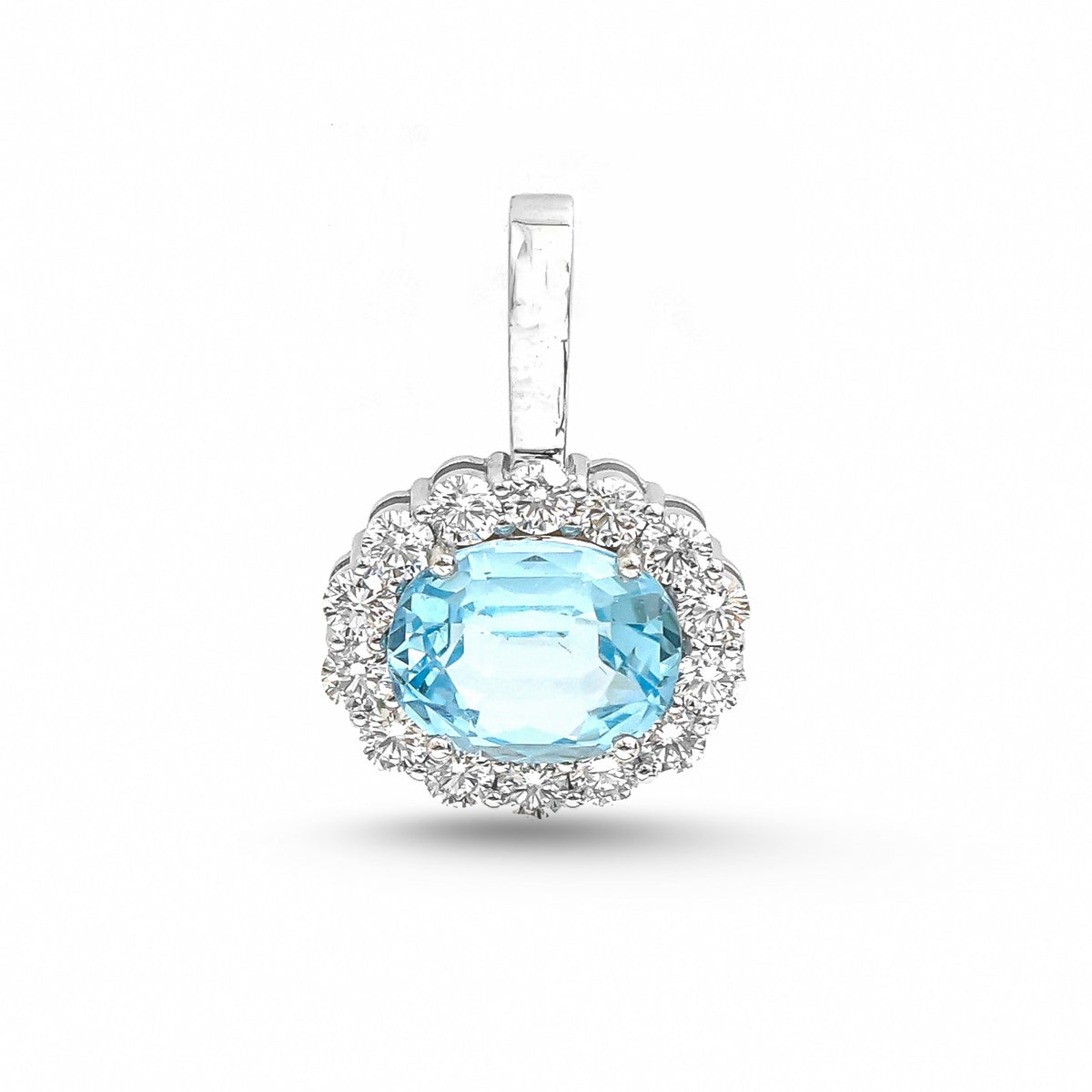 JPPD-1853/14426 Diamond Aquamarine Pendant | 14K