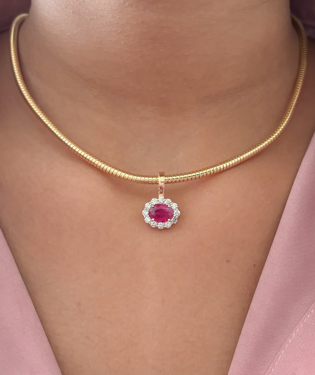 JPPD-1854/14427 Diamond Ruby Pendant | 14K