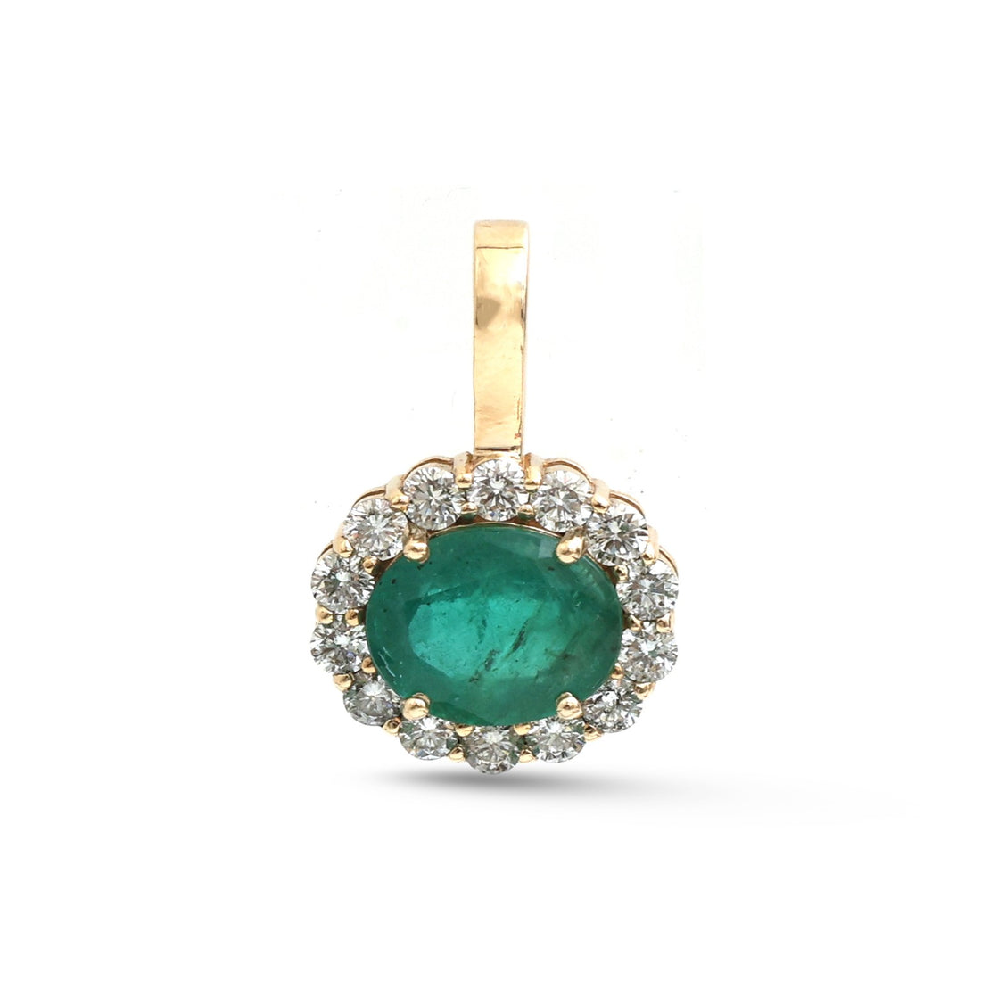 JPPD-1855/14428 Diamond Emerald Pendant | 14K