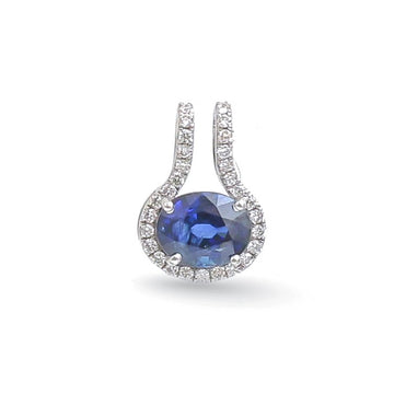 JPPD-1858/14431 Diamond Blue Sapphire Pendant | 14K