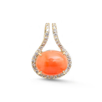JPPD-1861/14448 Coral Diamond Pendant | 14K