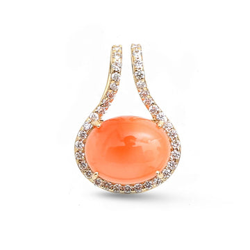 JPPD-1862/14449 Coral Diamond Pendant | 14K