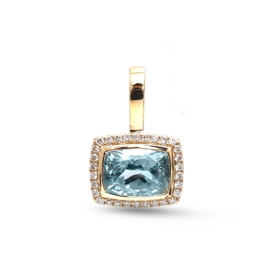 JPPD-1872/14485 Diamond Aquamarine Pendant | 14K