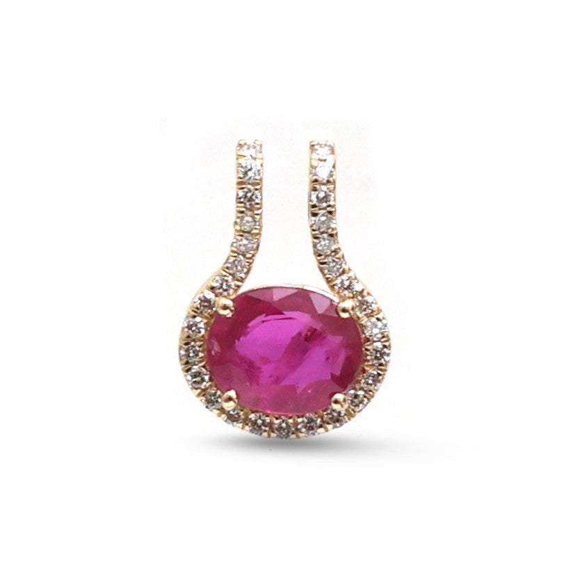 JPPD-1876/14489 Diamond Ruby Pendant | 14K