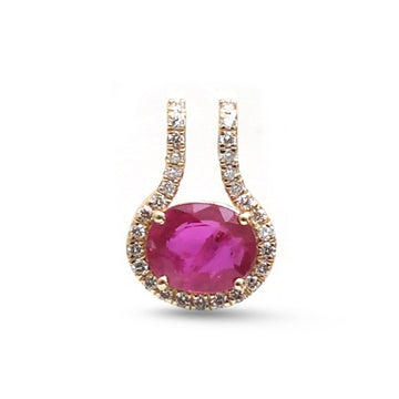 JPPD-1876/14489 Diamond Ruby Pendant | 14K
