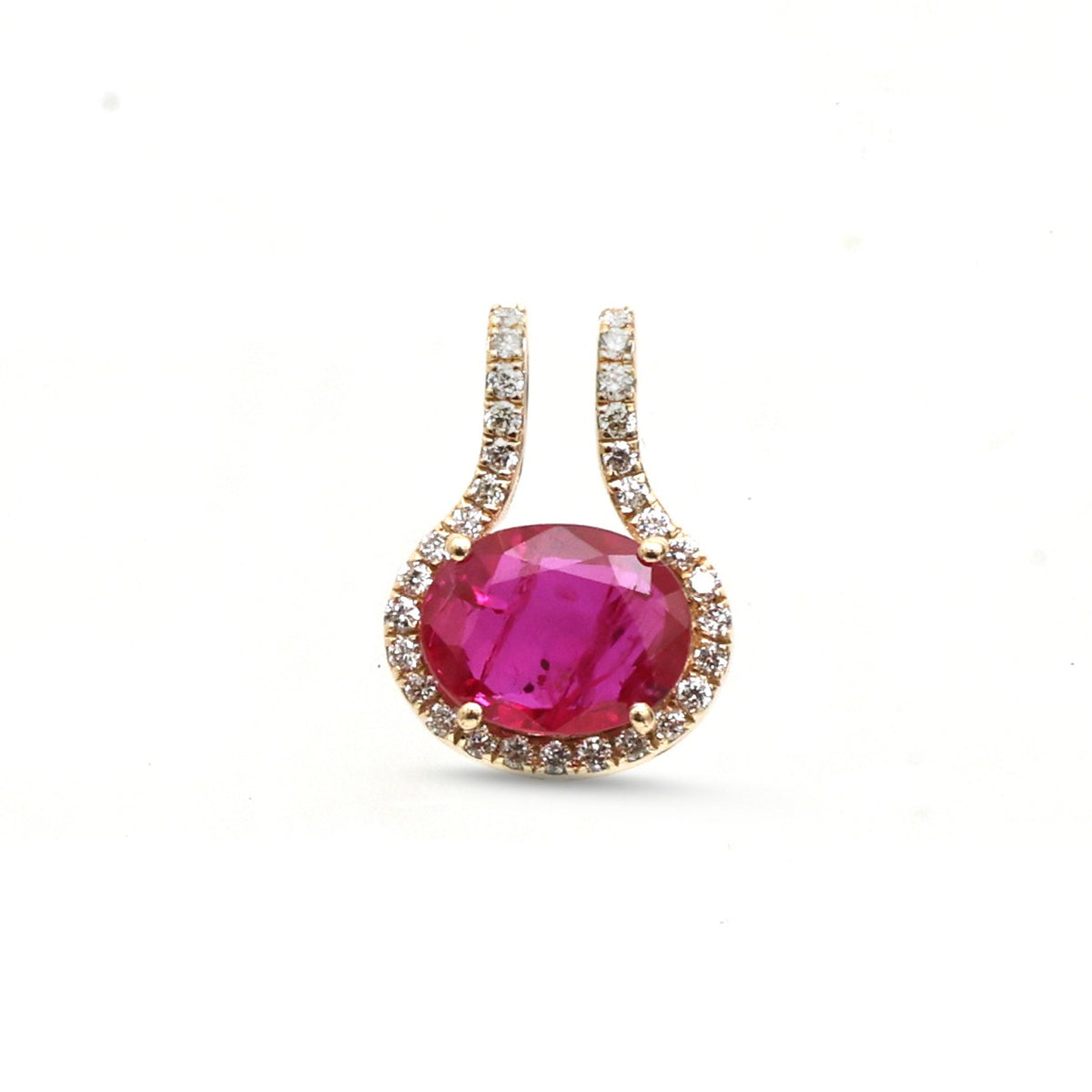 JPPD-1877/14490 Diamond Ruby Pendant | 14K