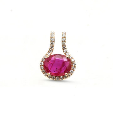 JPPD-1877/14490 Diamond Ruby Pendant | 14K
