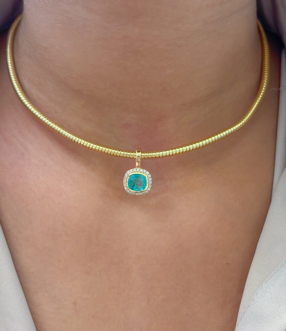 JPPD-1881/14497 Diamond Emerald Pendant | 14K