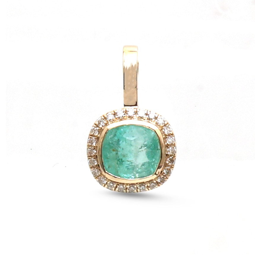 JPPD-1881/14497 Diamond Emerald Pendant | 14K