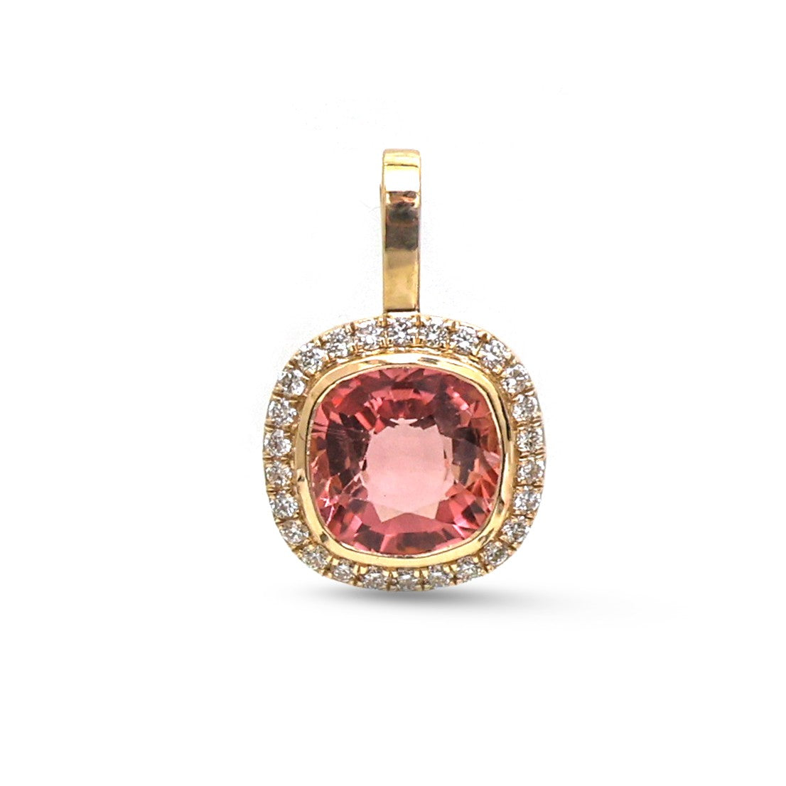 JPPD-1885/14501 Diamond Tourmaline Mix Pendant | 14K