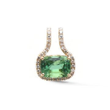 JPPD-1889/14505 Diamond Tourmaline Mix Pendant | 14K