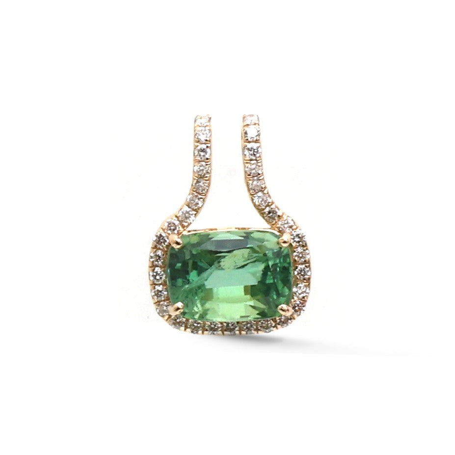 JPPD-1889/14505 Diamond Tourmaline Mix Pendant | 14K