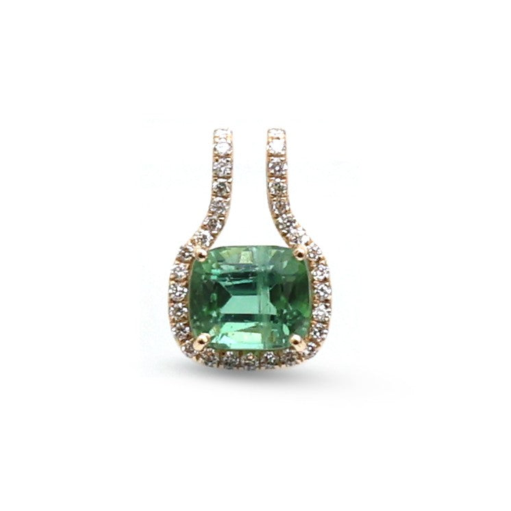 JPPD-1890/14506 Diamond Tourmaline Mix Pendant | 14K