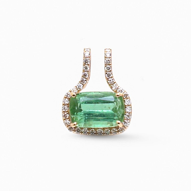 JPPD-1891/14507 Diamond Tourmaline Mix Pendant | 14K