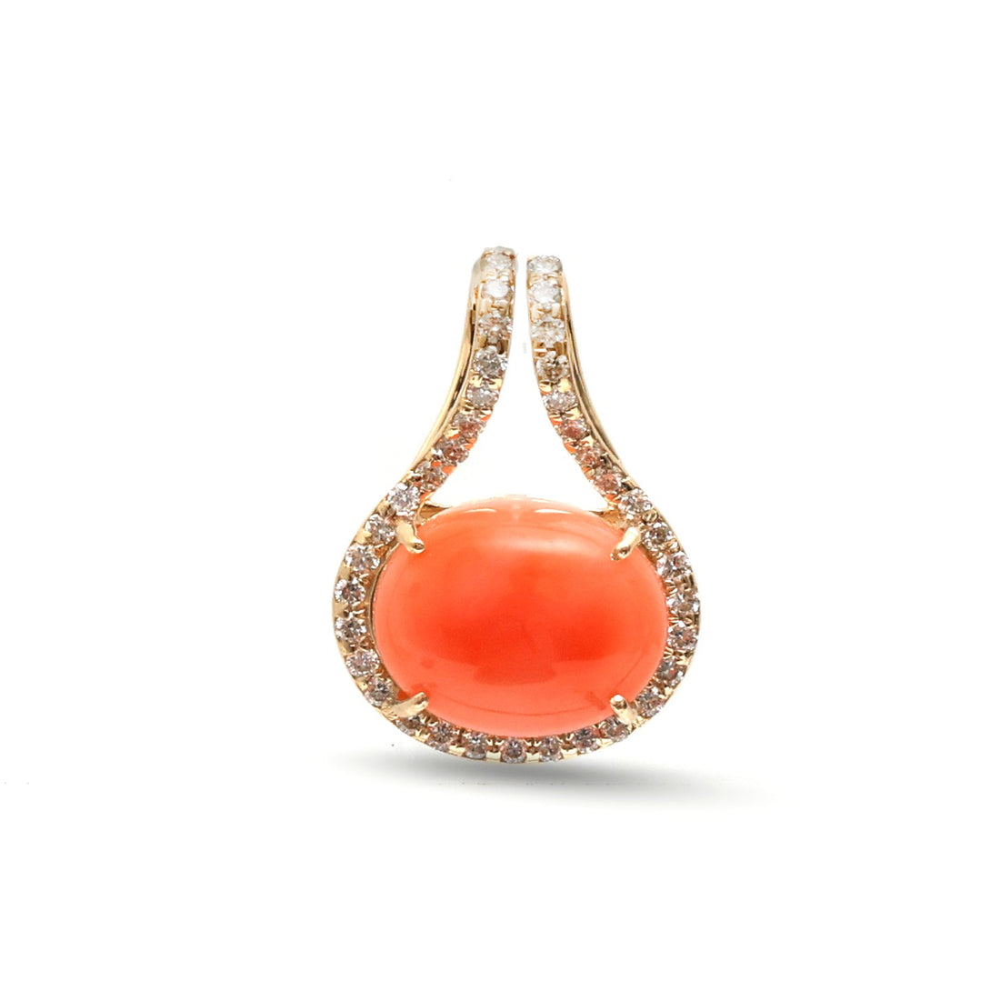 JPPD-1892/14527 Coral Diamond Pendant | 14K
