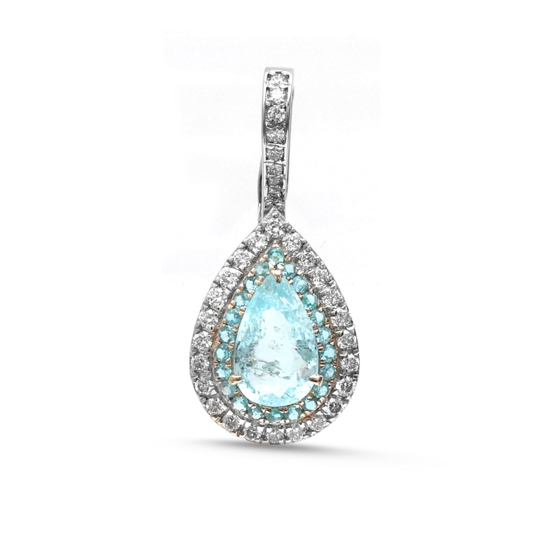 JPPD-1893/14528 Paraiba Tourmaline Diamond Pendant | 18K