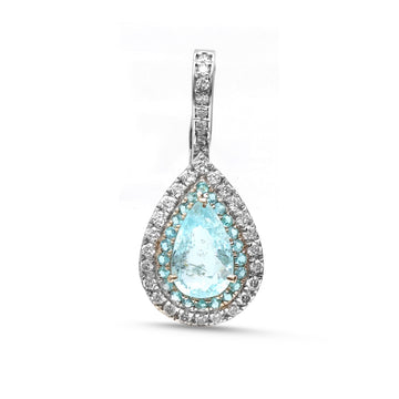 JPPD-1893/14528 Paraiba Tourmaline Diamond Pendant | 18K