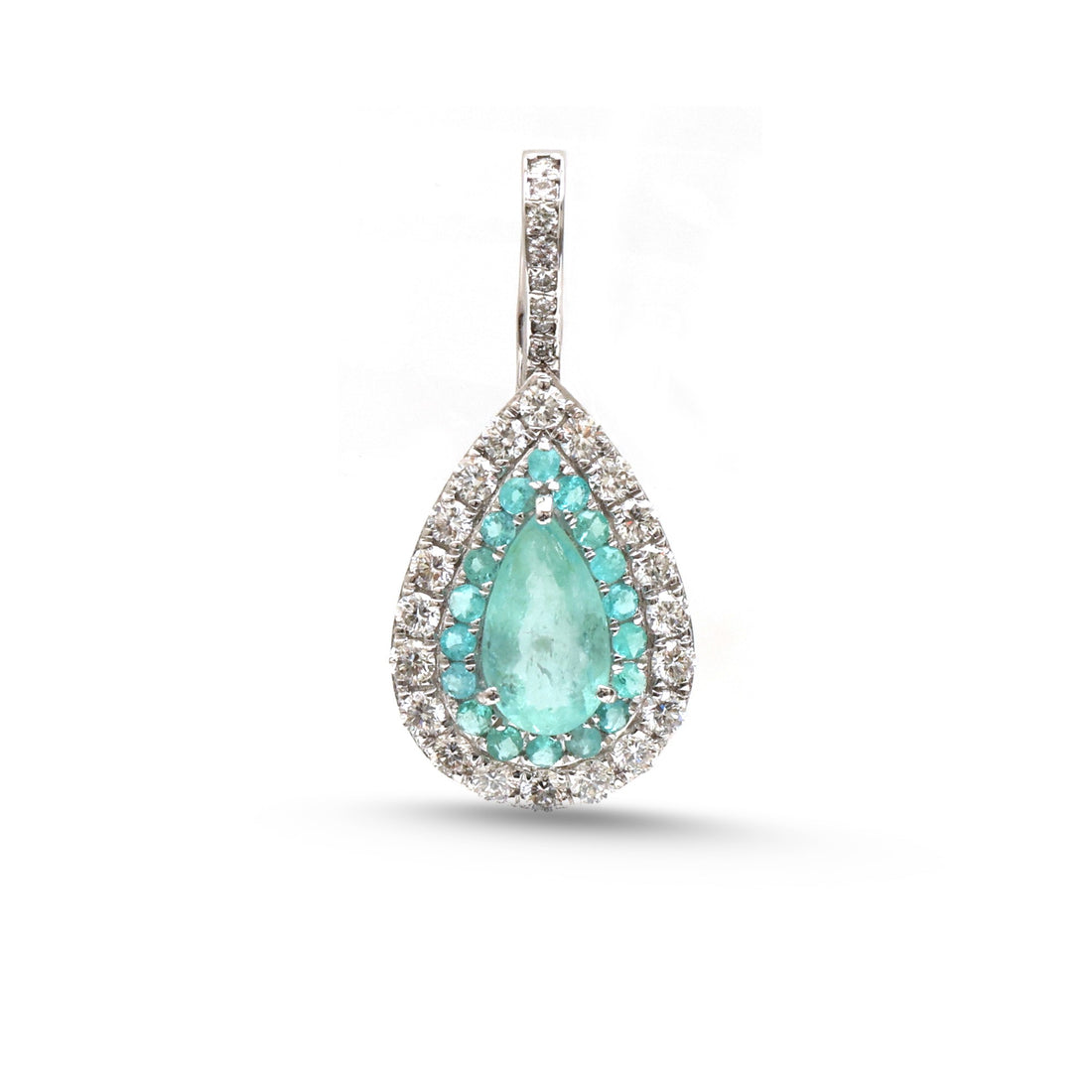 JPPD-1894/14529 Paraiba Tourmaline Diamond Pendant | 18K