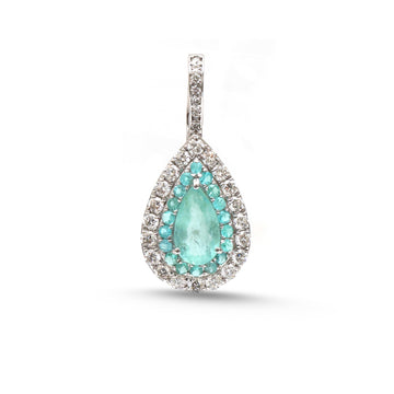 JPPD-1894/14529 Paraiba Tourmaline Diamond Pendant | 18K