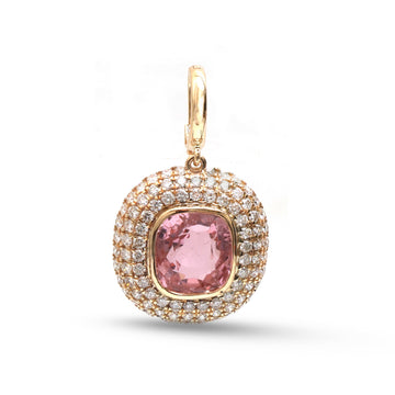 JPPD-1898/14533 Tourmaline Mix Diamond Pendant | 14K