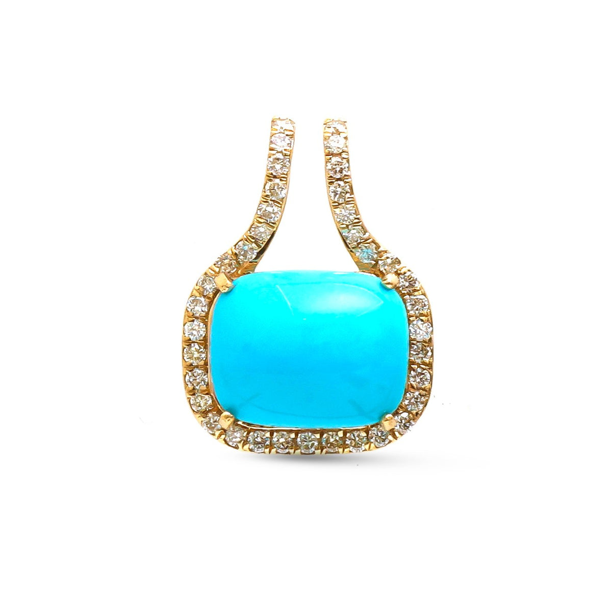 JPPD-1901/14541 Turquoise Diamond Pendant | 14K