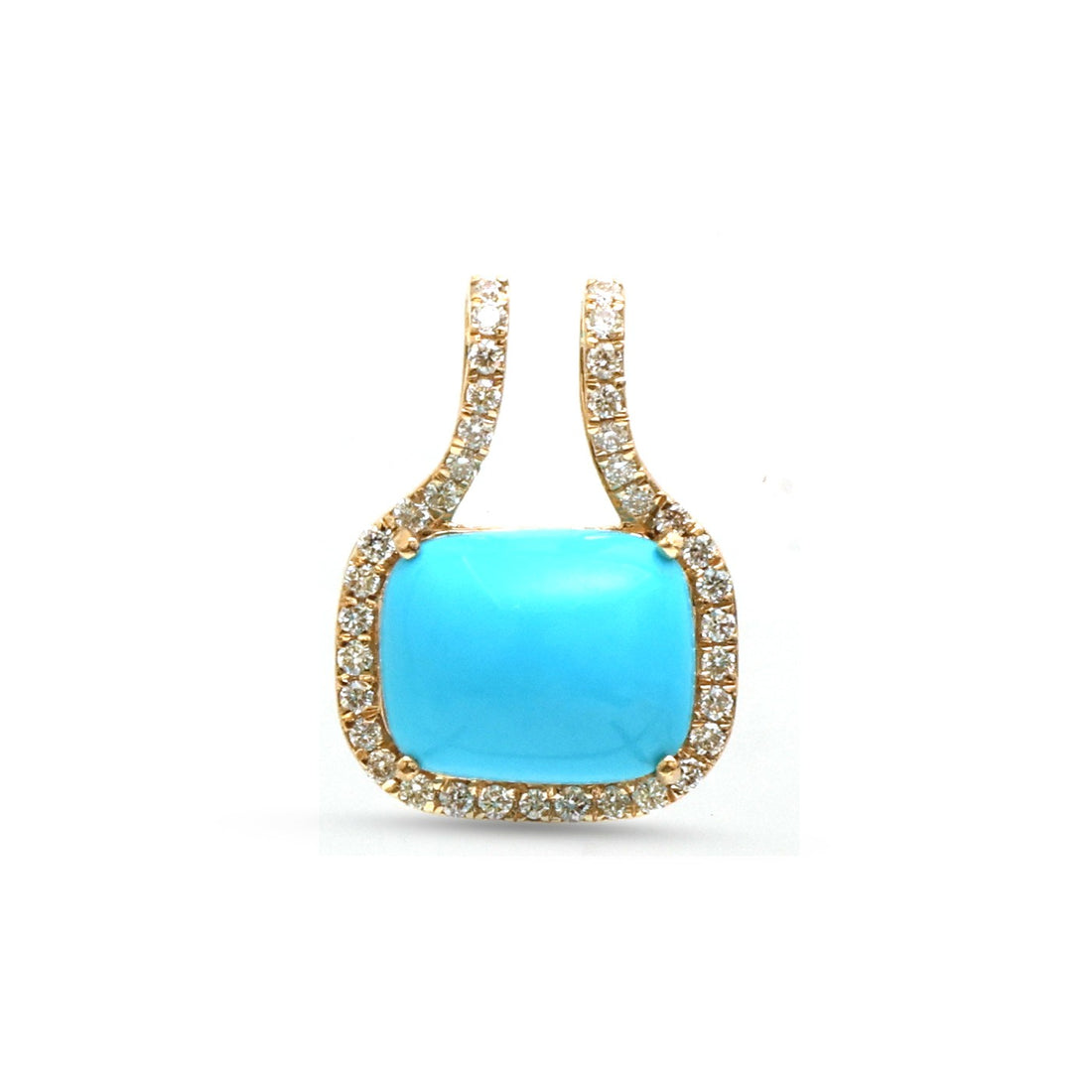 JPPD-1902/14542 Turquoise Diamond Pendant | 14K