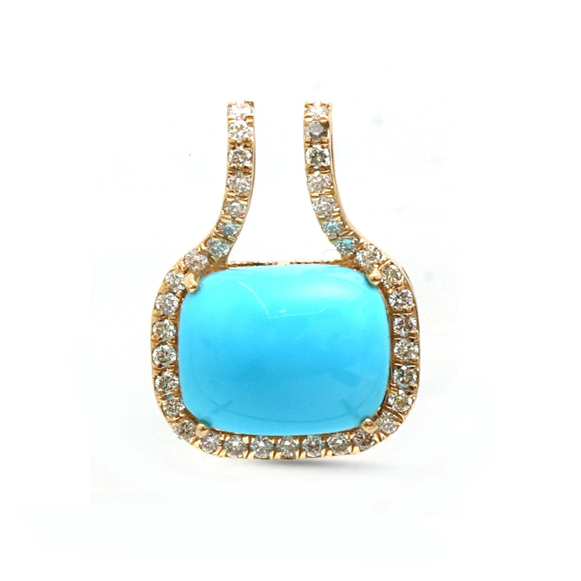 JPPD-1903/14543 Turquoise Diamond Pendant | 14K