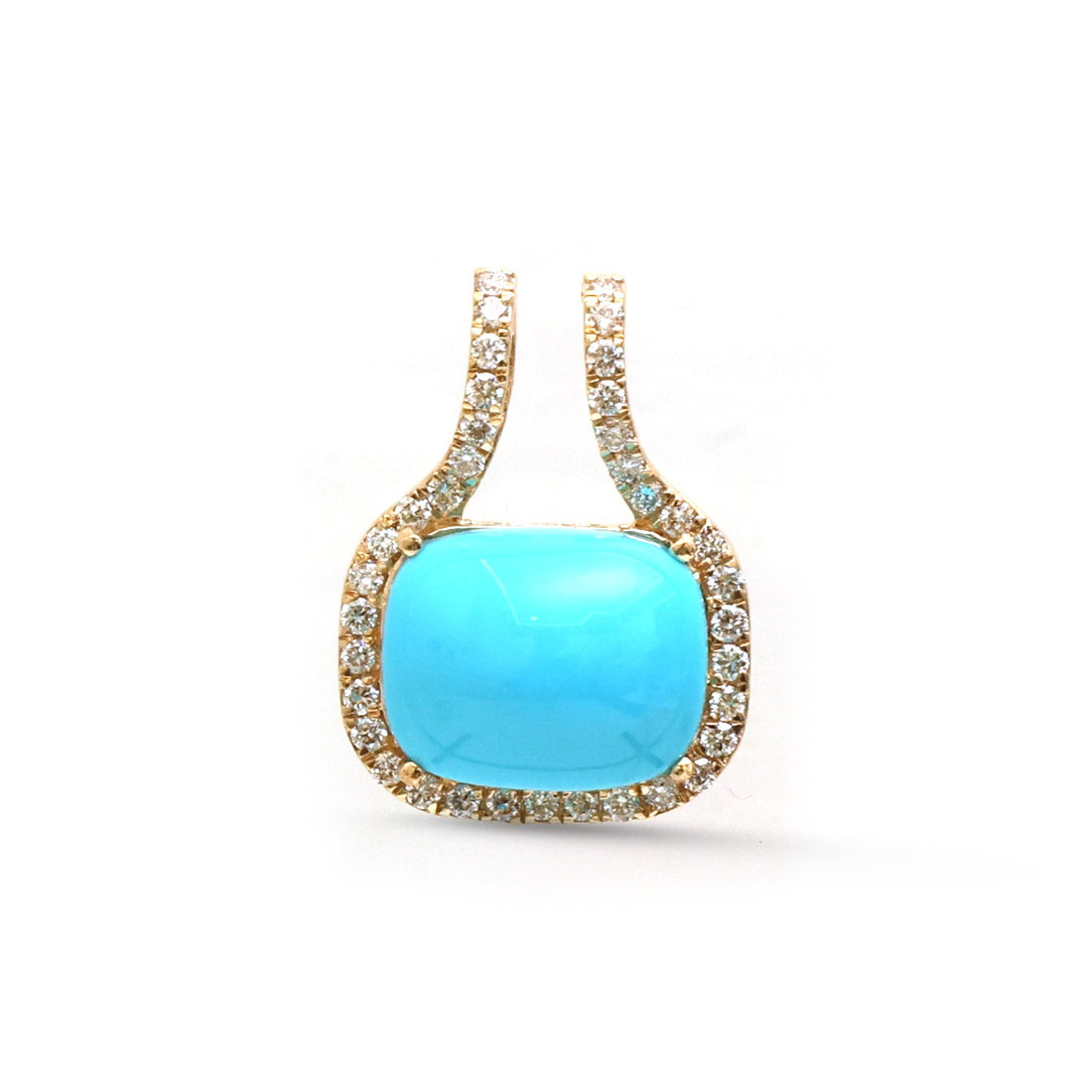 JPPD-1904/14544 Turquoise Diamond Pendant | 14K