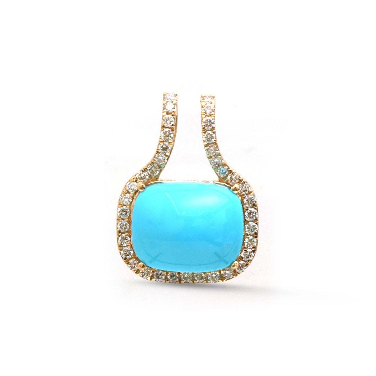 JPPD-1904/14544 Turquoise Diamond Pendant | 14K