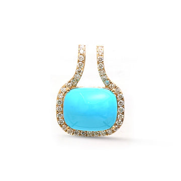 JPPD-1904/14544 Turquoise Diamond Pendant | 14K