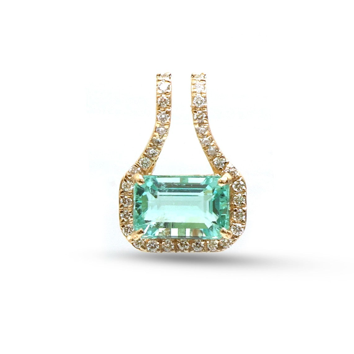 JPPD-1907/14547 Emerald Diamond Pendant | 14K