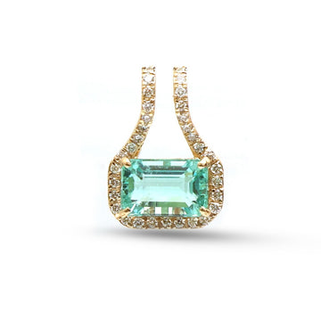 JPPD-1907/14547 Emerald Diamond Pendant | 14K
