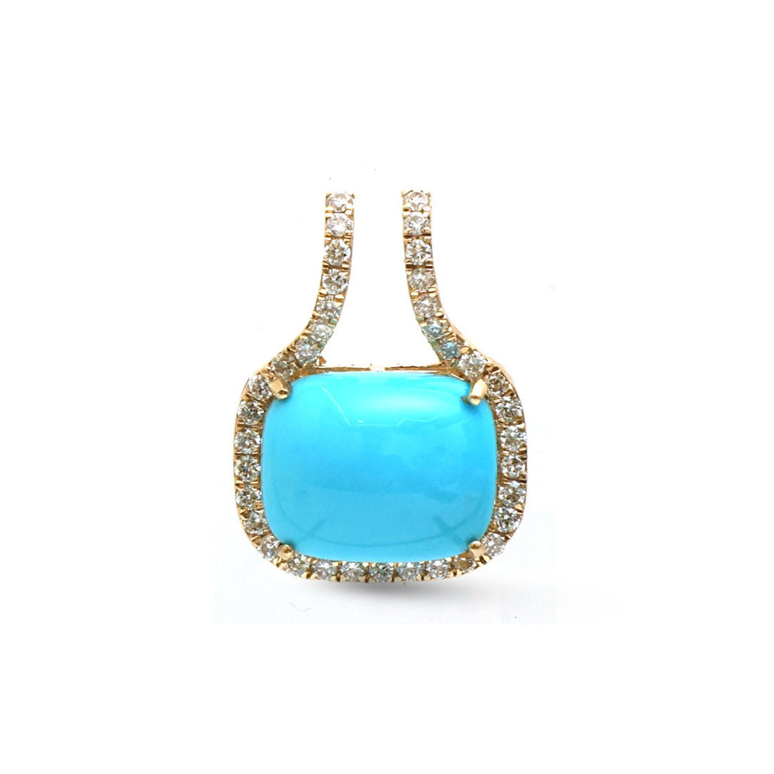 JPPD-1909/14549 Turquoise Diamond Pendant | 14K