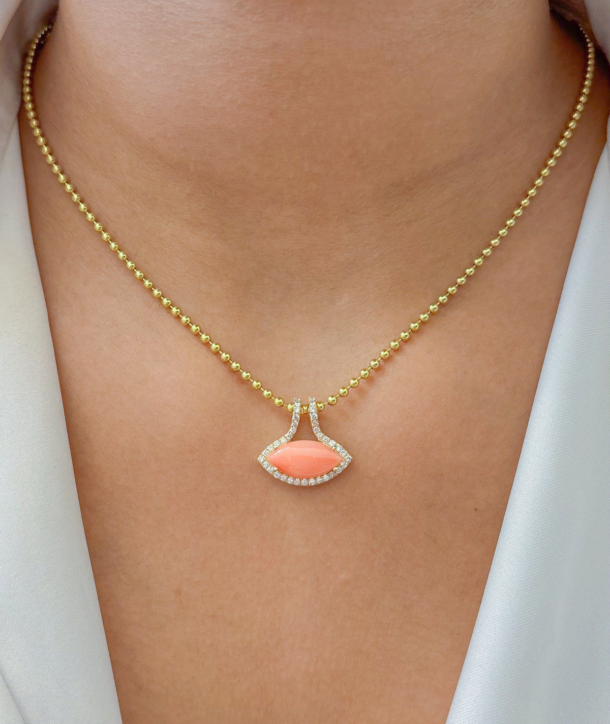 JPPD-1910/14550 Coral Diamond Pendant | 14K