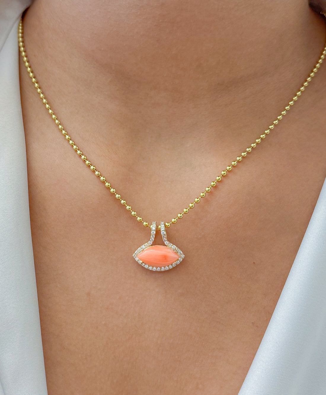 JPPD-1911/14551 Coral Diamond Pendant | 14K