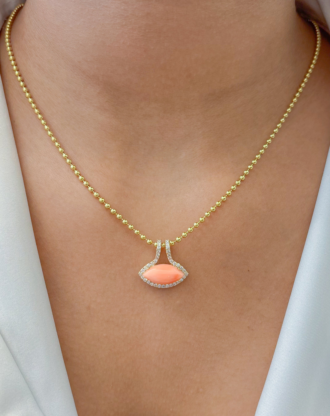JPPD-1912/14552 Coral Diamond Pendant | 14K