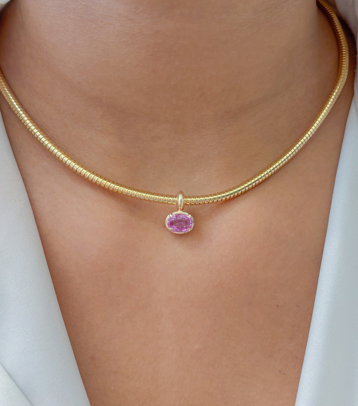 JPPD-1918/14591 Pink Sapphire Pendant | 14K