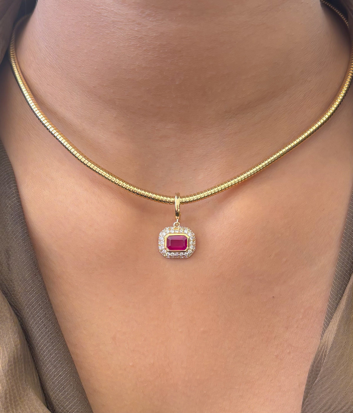 JPPD-1921/14613 Ruby Diamond Pendant | 18K