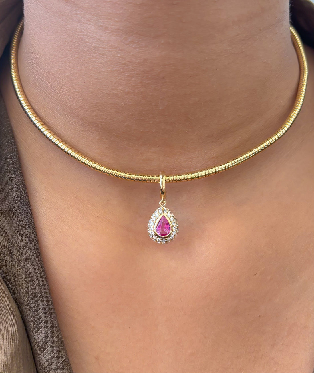 JPPD-1923/14615 Pink Sapphire Diamond Pendant | 18K