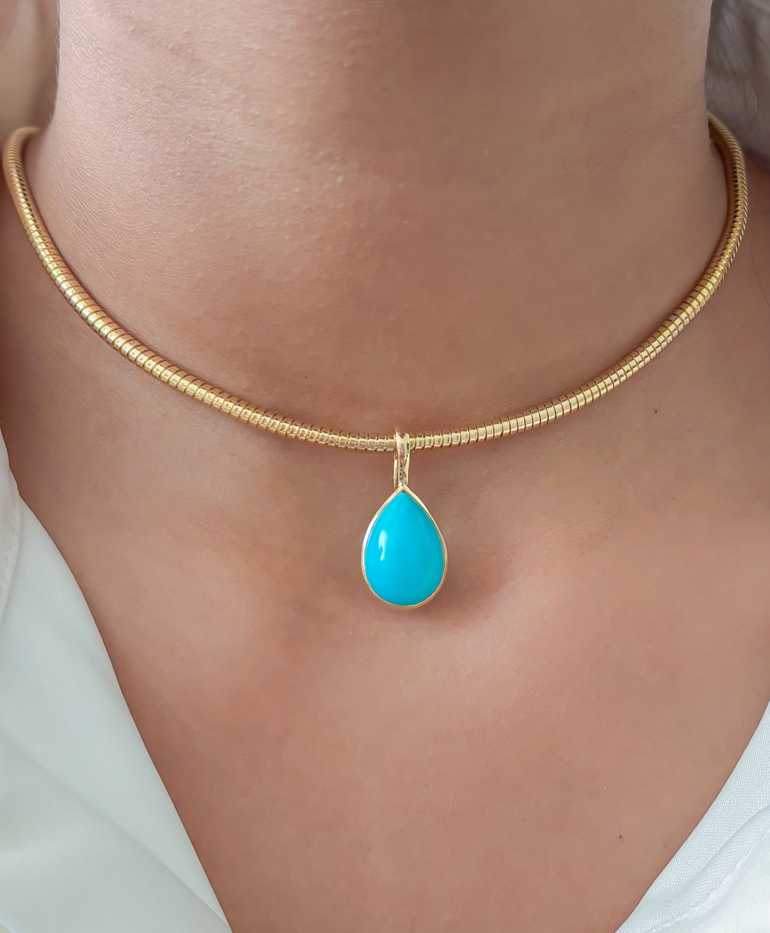JPPD-1924/14642 Turquoise Pendant | 14K