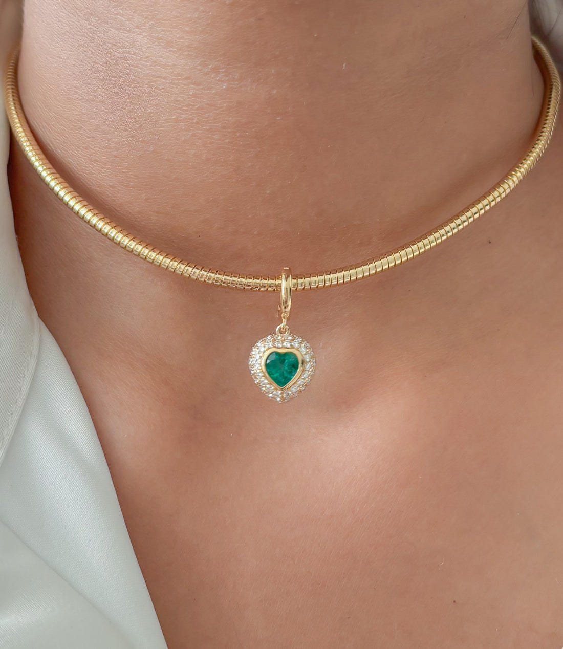 JPPD-1925/14643 Emerald Diamond Pendant | 18K