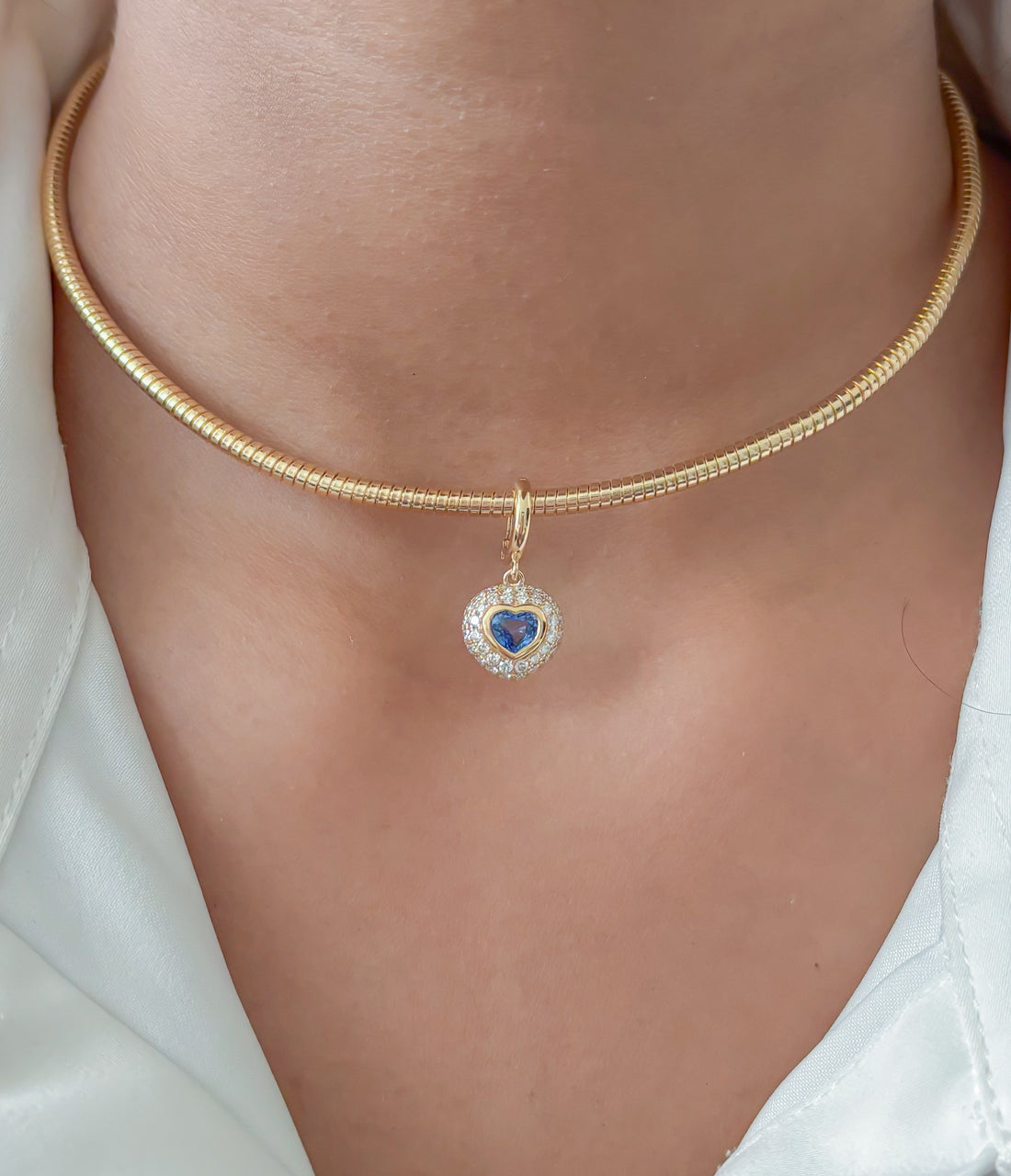 JPPD-1930/14648 Blue Sapphire Diamond Pendant | 18K