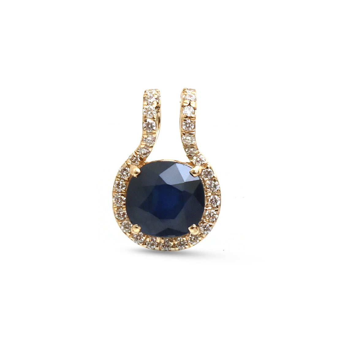 JPPD-1932/14650 Blue Sapphire Diamond Pendant | 14K