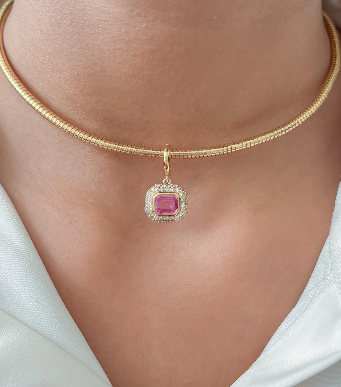 JPPD-1937/14655 Pink Sapphire Diamond Pendant | 18K
