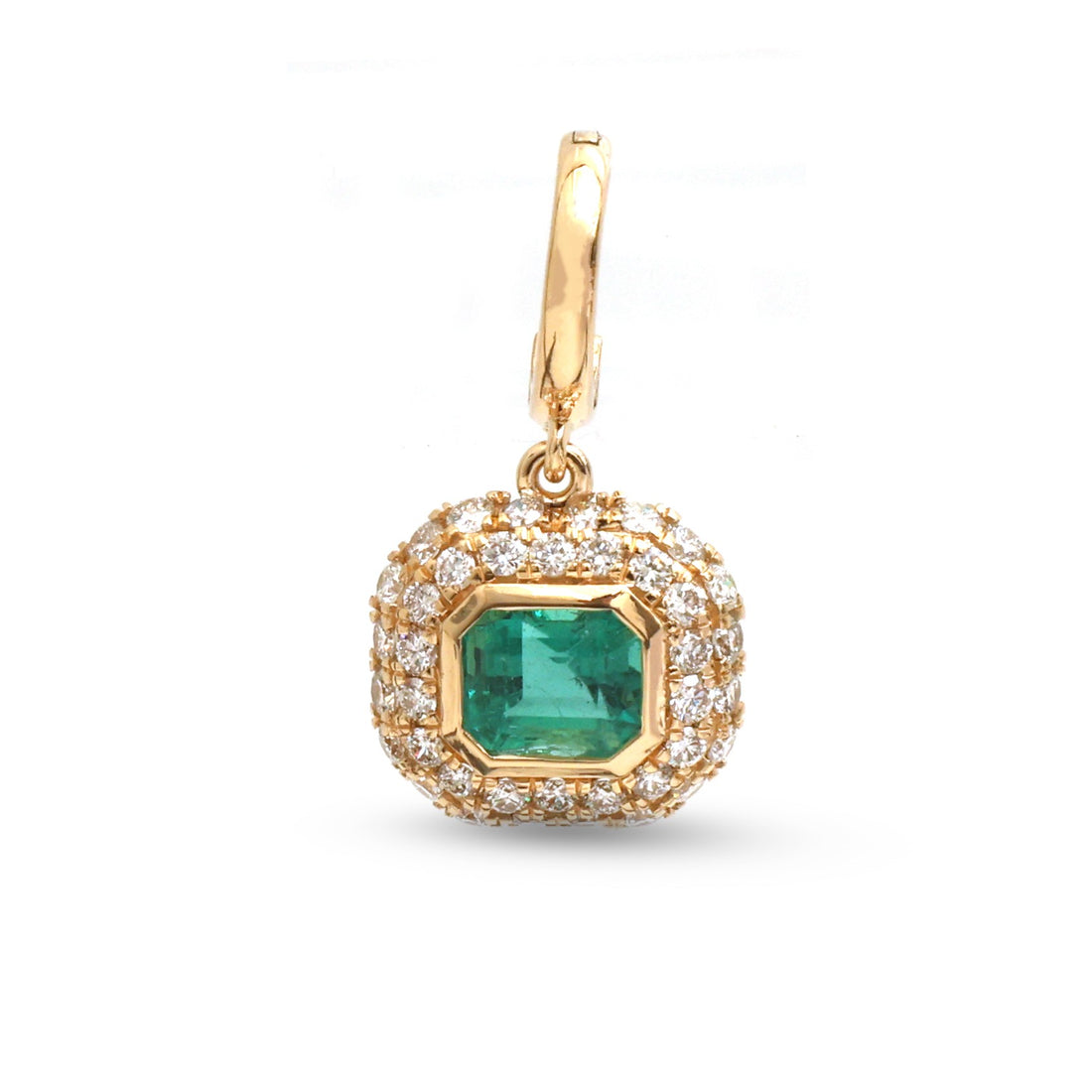 JPPD-1945/14663 Emerald Diamond Pendant | 18K